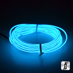 Шнур неоновый светящийся от USB 4 м, синий