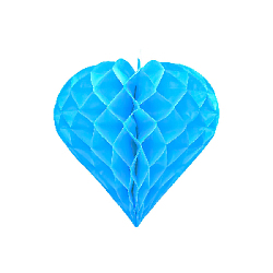 Бумажное украшение "Сердце" 20 см, синий
