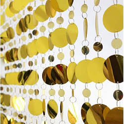 Гирлянды металлик круги на кольцах 3+5см, 1 м х 10 шт, золото