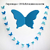 Гирлянда "Бабочки" 13х9см 2,5м, синий+голубой